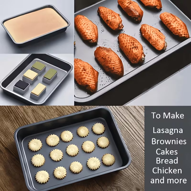 AEELLEEA 3 Pack Non Stick Baking Pans, Carbon Steel Rectangular Deep Cake Pans, 3 Sizes Oven Bakeware for Brownies Bread Lasagna