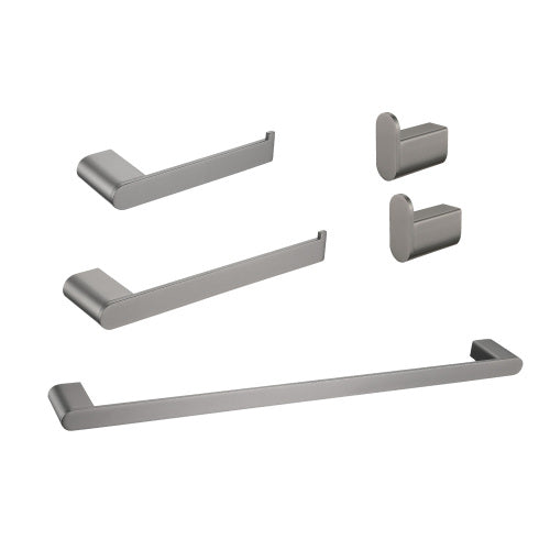AEELLEEA Brushed Nickel Bathroom Hardware Set, 4-Piece Towel Bar Towel Ring Toilet Paper Holder Robe Hook, Wall Mount Bath Accessories