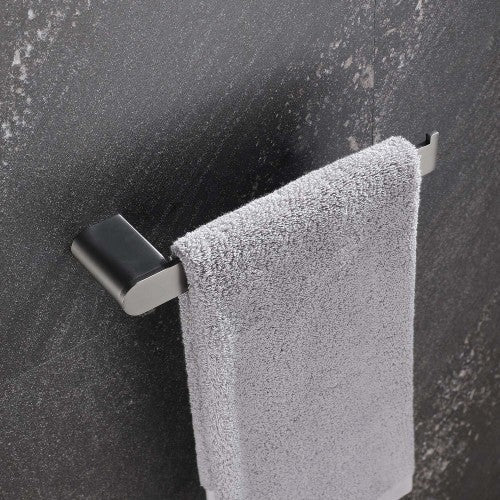 AEELLEEA Brushed Nickel Bathroom Hardware Set, 4-Piece Towel Bar Towel Ring Toilet Paper Holder Robe Hook, Wall Mount Bath Accessories