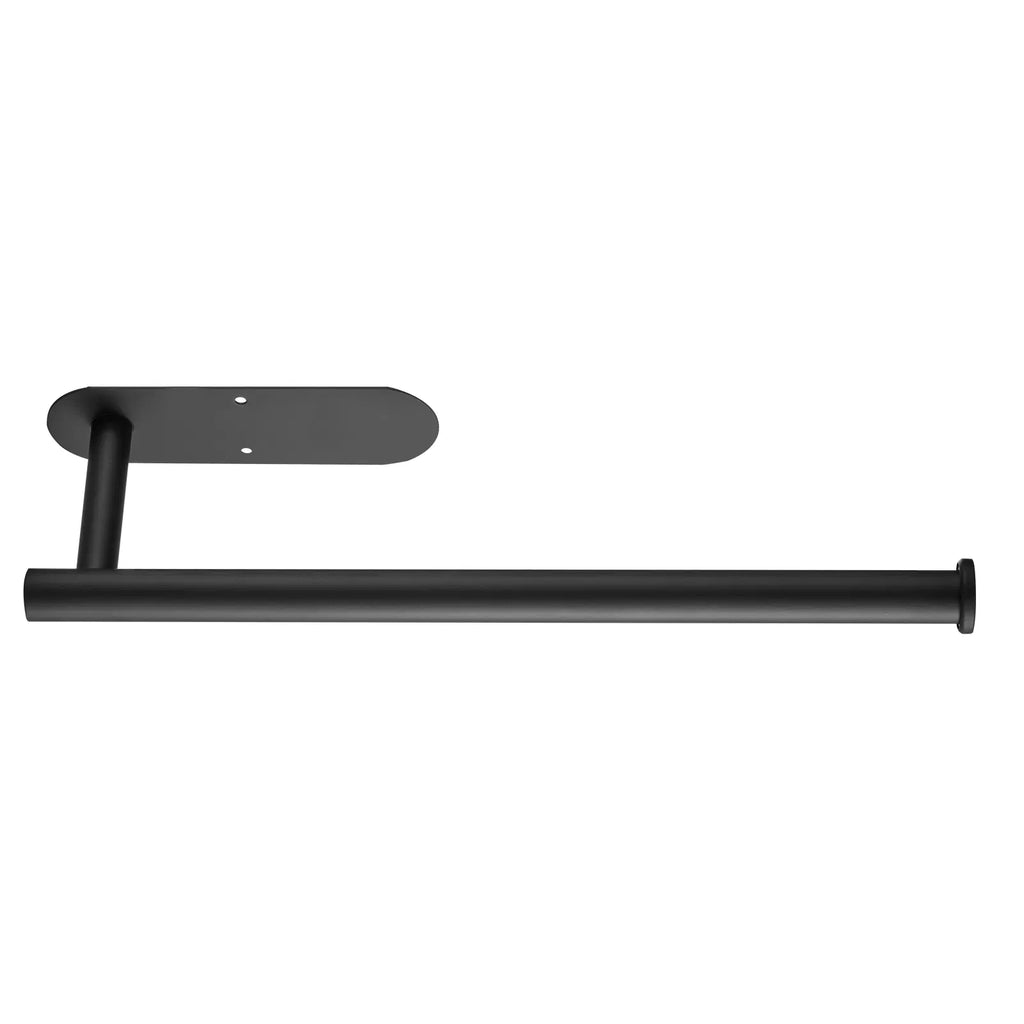 AEELLEEA Under Cabinet Paper Towel Holder, Black Stainless Steel Wall Mount, Self Adhesive or Drilling, 13.2 in for Kitchen
