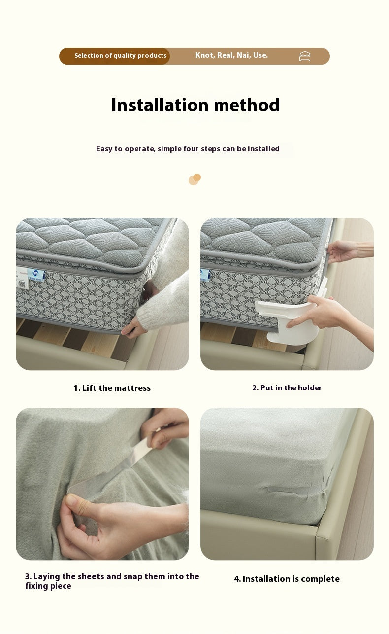 AEELLEEA 4 Pcs Bed Sheet Holder Straps, Invisible Mattress Clips Grippers, No Lift Fasteners Keep Fitted Sheets Tight and Neat