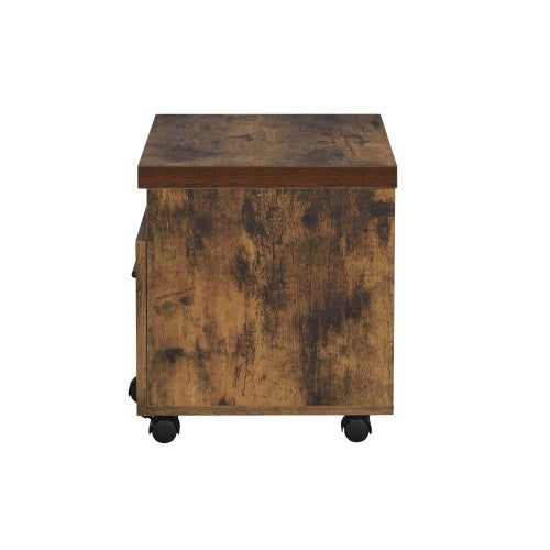 AEELLEEA Rustic Rolling File Cabinet, Mobile Office Filing Cabinet with Open Shelf and Drawer, Wheeled Under Desk Storage Cabinet