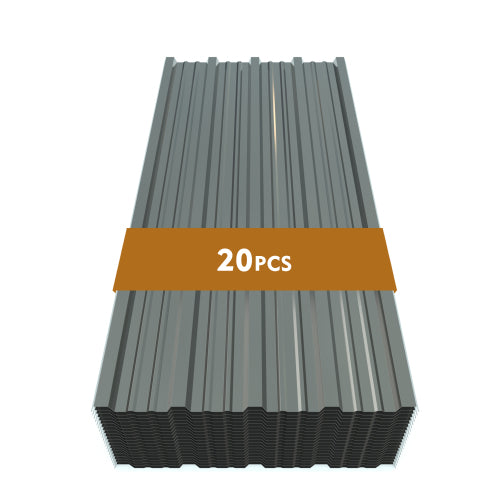 AEELLEEA Corrugated Metal Roof Panels, 20 Pack 42.52in×18.9in Galvanized Roofing Sheets, Waterproof UV Resistant for Shed, Barn, Carport
