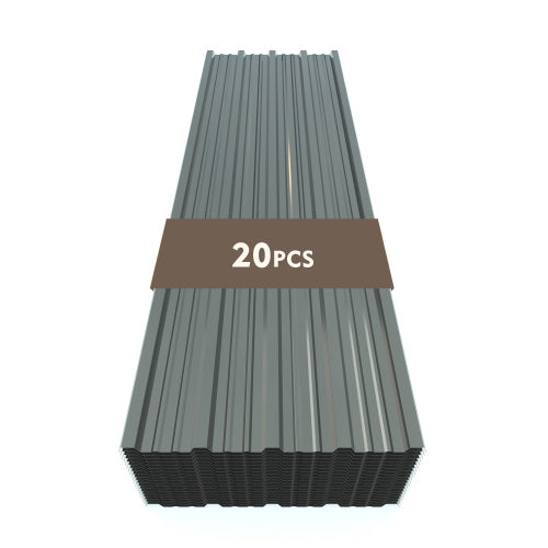 AEELLEEA Corrugated Metal Roof Panels, 20 Pack 61.02in×18.9in Galvanized Roofing Sheets, Waterproof UV Resistant for Shed, Carport, Fence