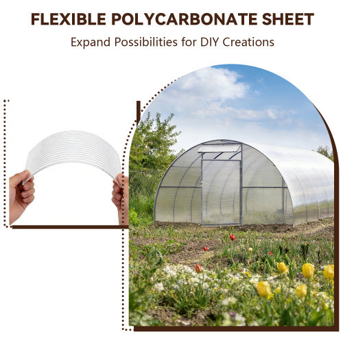 AEELLEEA Polycarbonate Greenhouse Panels, 10 Pack 24×48in 6mm Twin Wall Sheets, Light Transmitting Insulated Replacement Panels for Plant Greenhouse