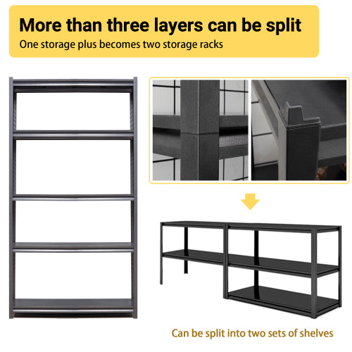 AEELLEEA 5-Tier Boltless Steel Storage Shelving Unit, 35.4"W x15.7" D x72" H, Heavy Duty Adjustable Garage Storage Rack