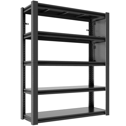 AEELLEEA 5-Tier Heavy Duty Steel Garage Storage Shelving, 47.2"W x18"D x78"H, 2000lbs Total Load, with Pegboard Tool Organizer