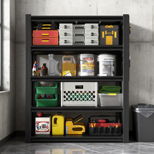 AEELLEEA 5-Tier Heavy Duty Garage Storage Shelving, 47.2"W x23.6"D x72"H, 2000lbs Total Load, Side Pegboard Tool Rack