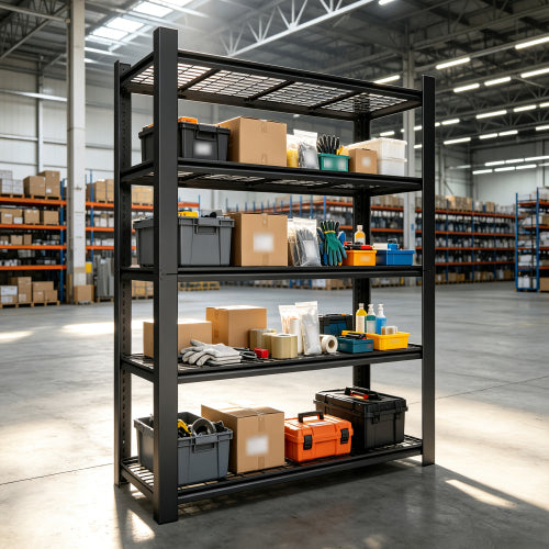 AEELLEEA 5-Tier Heavy Duty Steel Storage Shelving Unit, 48"W x18"D x78"H, 3000 lbs Total Capacity, Adjustable Wire Deck Rack