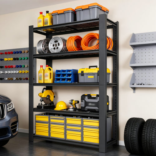 AEELLEEA 5-Tier Heavy Duty Steel Storage Shelving Unit, 48"W x18"D x78"H, 3000 lbs Total Capacity, Adjustable Wire Deck Rack