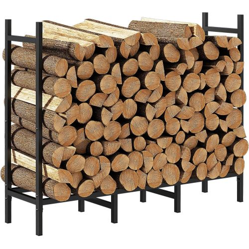 AEELLEEA 152 Inch Firewood Rack, Heavy Duty Metal Log Storage Holder with 8 Support Legs, Outdoor Indoor Firewood Stacker for Fireplace Patio