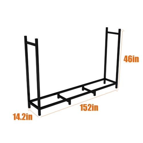 AEELLEEA 152 Inch Firewood Rack, Heavy Duty Metal Log Storage Holder with 8 Support Legs, Outdoor Indoor Firewood Stacker for Fireplace Patio