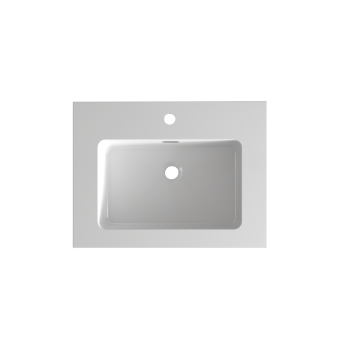 AEELLEEA 24 Inch Fireclay Vessel Sink, White Rectangular Bathroom Countertop Sink with Overflow Hole, Modern Solid Fireclay Vanity Sink for Bathroom