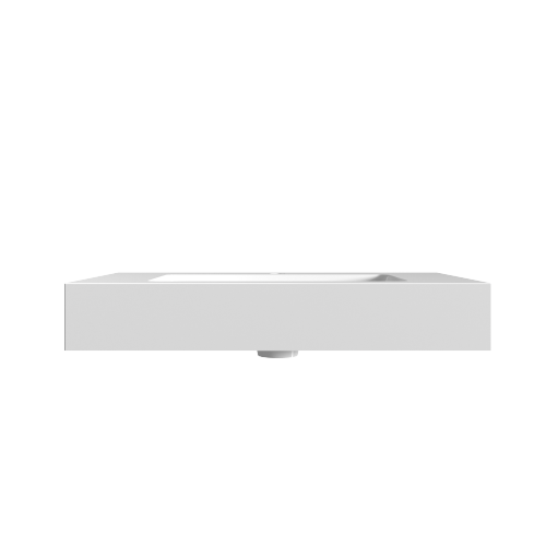 AEELLEEA 36 Inch Fireclay Vessel Sink, White Rectangular Integrated Bathroom Vanity Sink with Overflow Hole, Modern Countertop Sink for Bathroom