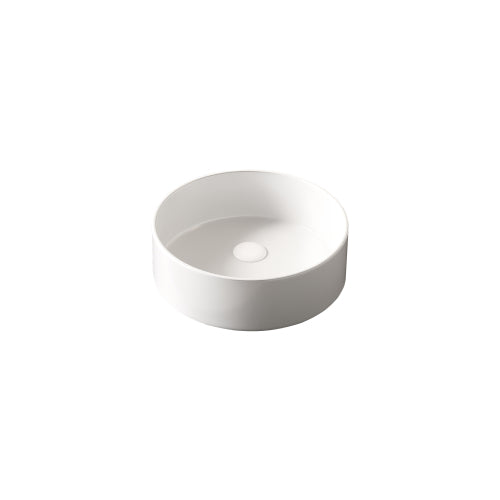 AEELLEEA White Round Vessel Sink, Modern Ceramic Above Counter Bathroom Vanity Sink