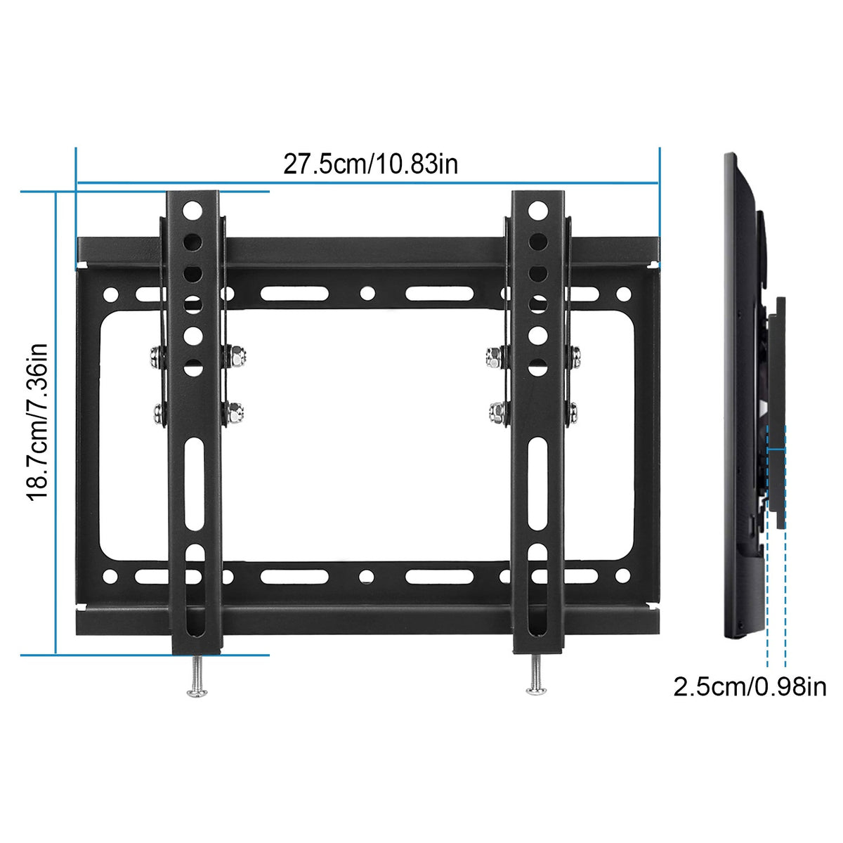 AEELLEEA Tilting TV Wall Mount for 13-42 Inch Flat TVs, Small Tilt Bracket up to 66 lbs, VESA 200x200, Space Saving, Black