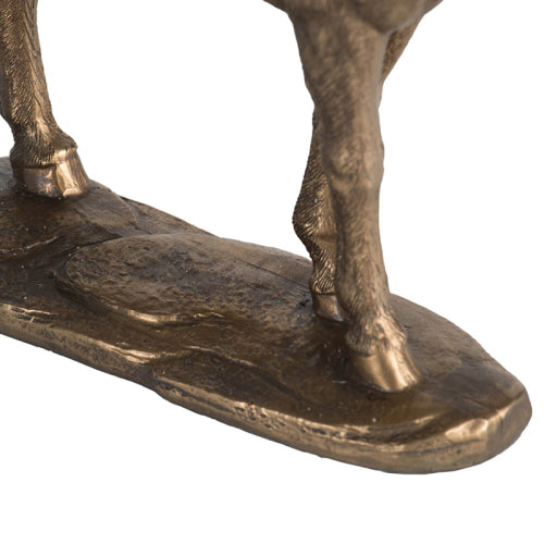 AEELLEEA Bronze Horse Statue Resin Figurine, Standing Horse Sculpture Tabletop Decor for Home Office Shelf