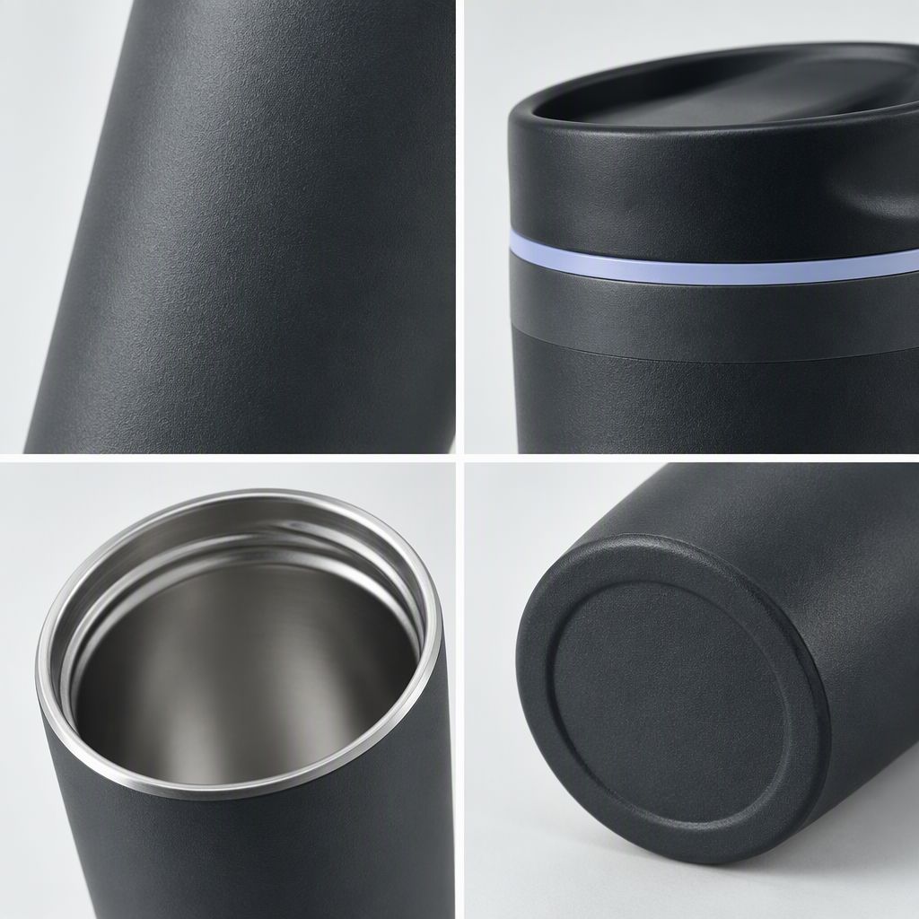 AEELLEEA 20 oz Stainless Steel Insulated Tumbler, Vacuum Travel Coffee Mug with Spout Lid, Leak Proof, Boundless Gray