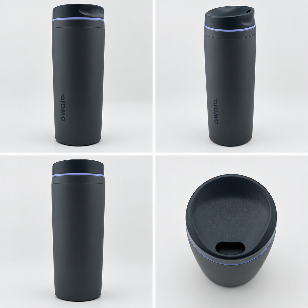 AEELLEEA 20 oz Stainless Steel Insulated Tumbler, Vacuum Travel Coffee Mug with Spout Lid, Leak Proof, Boundless Gray