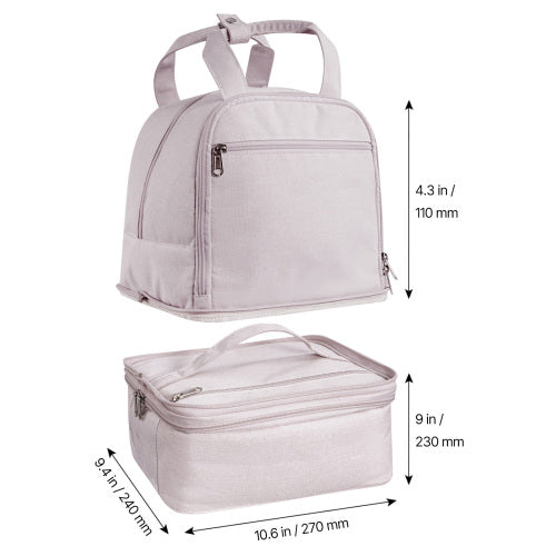 AEELLEEA Breast Pump Bag, Double Layer Insulated Breastmilk Cooler Backpack with Ice Packs, Portable Mommy Tote for Working Mothers