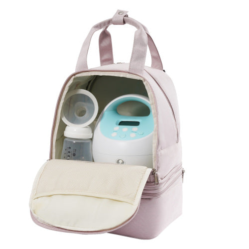 AEELLEEA Breast Pump Bag, Double Layer Insulated Breastmilk Cooler Backpack with Ice Packs, Portable Mommy Tote for Working Mothers