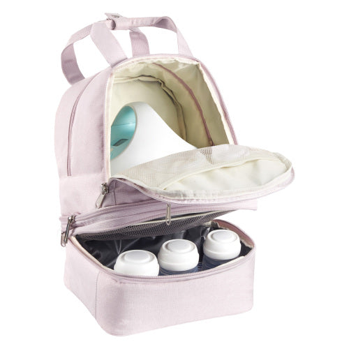 AEELLEEA Breast Pump Bag, Double Layer Insulated Breastmilk Cooler Backpack with Ice Packs, Portable Mommy Tote for Working Mothers