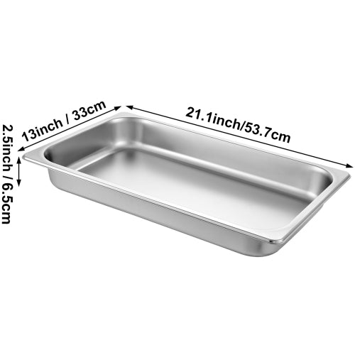 AEELLEEA Full Size Stainless Steel Steam Table Pan, Deep Food Pan for Buffet Oven BBQ Catering