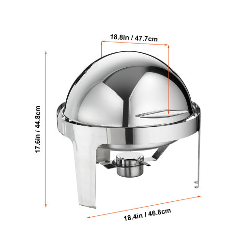 AEELLEEA Round Roll Top Chafing Dish, Stainless Steel Buffet Warmer for Catering Party Banquet