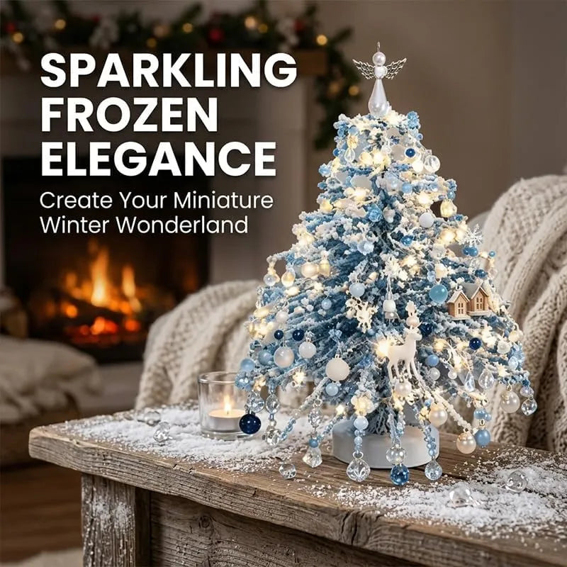 aeelleea DIY Beaded Christmas Tree Craft Kit for Adults, Warm LED Light Tabletop Tree with Star Tree Topper, Beads & Pendants, Desktop Decor, Christmas