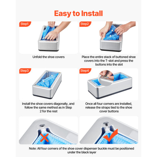 AEELLEEA Automatic Shoe Cover Dispenser, Disposable Shoe Cover Machine with 100pcs Non Slip Shoe Covers