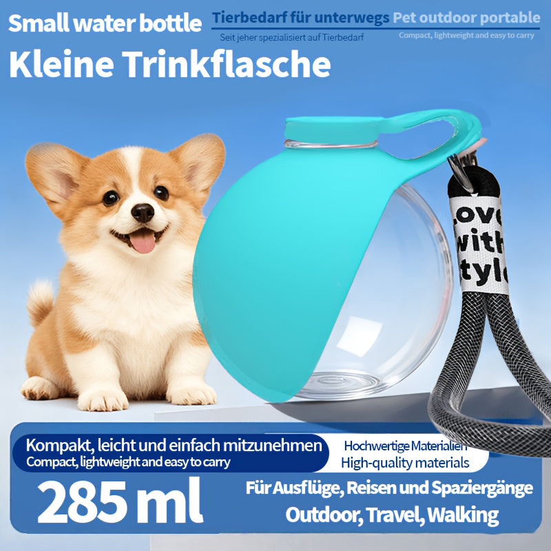 2-in-1 Portable Dog Water Bottle, 9.64 oz No-Spill Pet Water Dispenser with Foldable Silicone Bowl for Walking, Travel and Outdoor Use