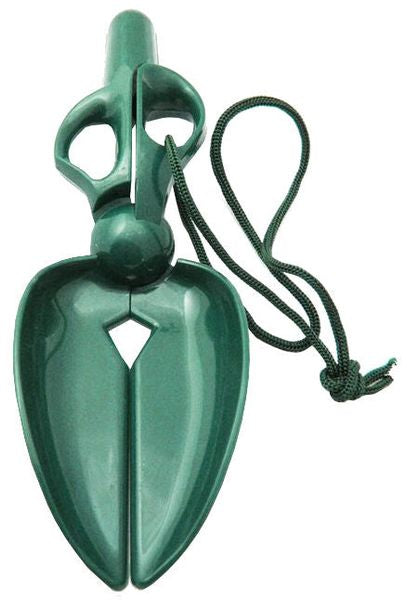 Portable Pet Waste Scoop with Squeeze Handle and Carry Cord, Green, 10 in