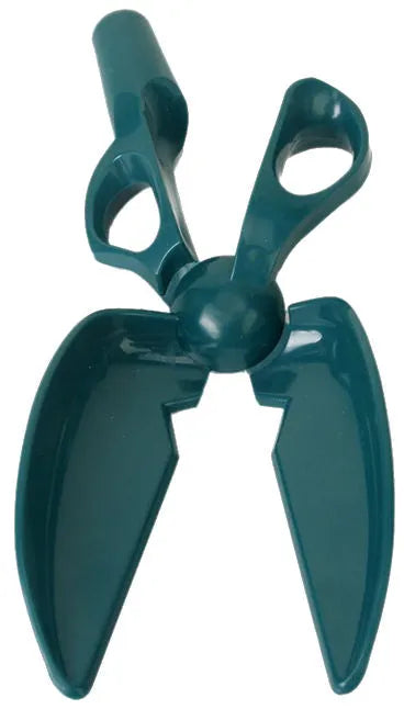 Portable Pet Waste Scoop with Squeeze Handle and Carry Cord, Green, 10 in
