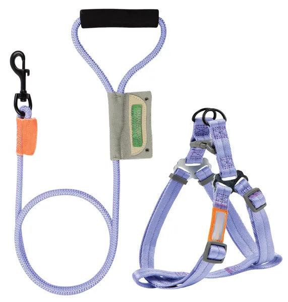 Adjustable Dog Harness and Leash Set for Medium Dogs, No Pull Vest with Padded Handle, 48"Rope Leash, 19.68"-29.5" Chest Girth