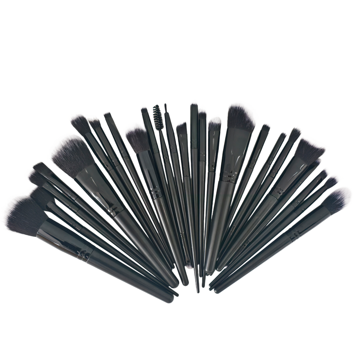 25 Pcs Professional Makeup Brush Set, Premium Synthetic Bristles Foundation Blush Eyeshadow Brushes, Black Face Eye Makeup Kit