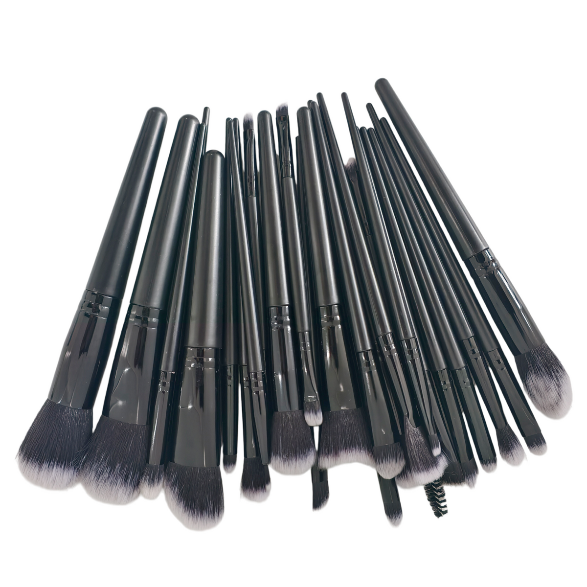 25 Pcs Professional Makeup Brush Set, Premium Synthetic Bristles Foundation Blush Eyeshadow Brushes, Black Face Eye Makeup Kit