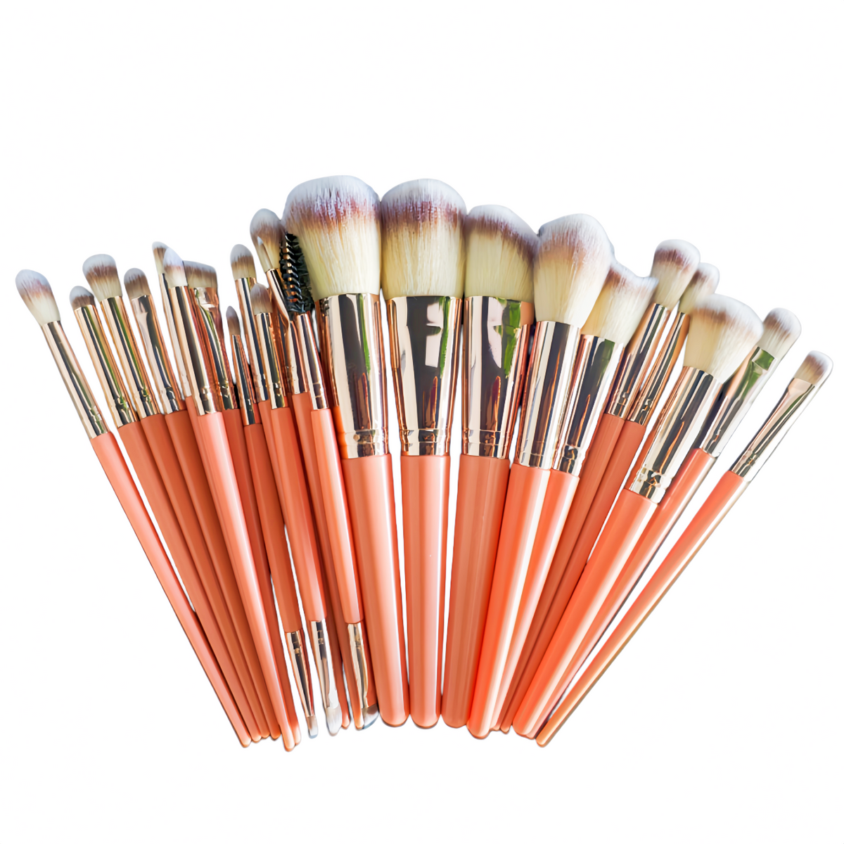 25 Pcs Pink Rose Gold Makeup Brush Set, Premium Synthetic Bristles Foundation Blush Eyeshadow Brushes for Face Eye Makeup