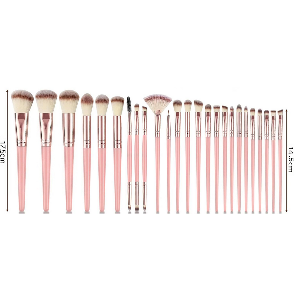 25 Pcs Pink Rose Gold Makeup Brush Set, Premium Synthetic Bristles Foundation Blush Eyeshadow Brushes for Face Eye Makeup