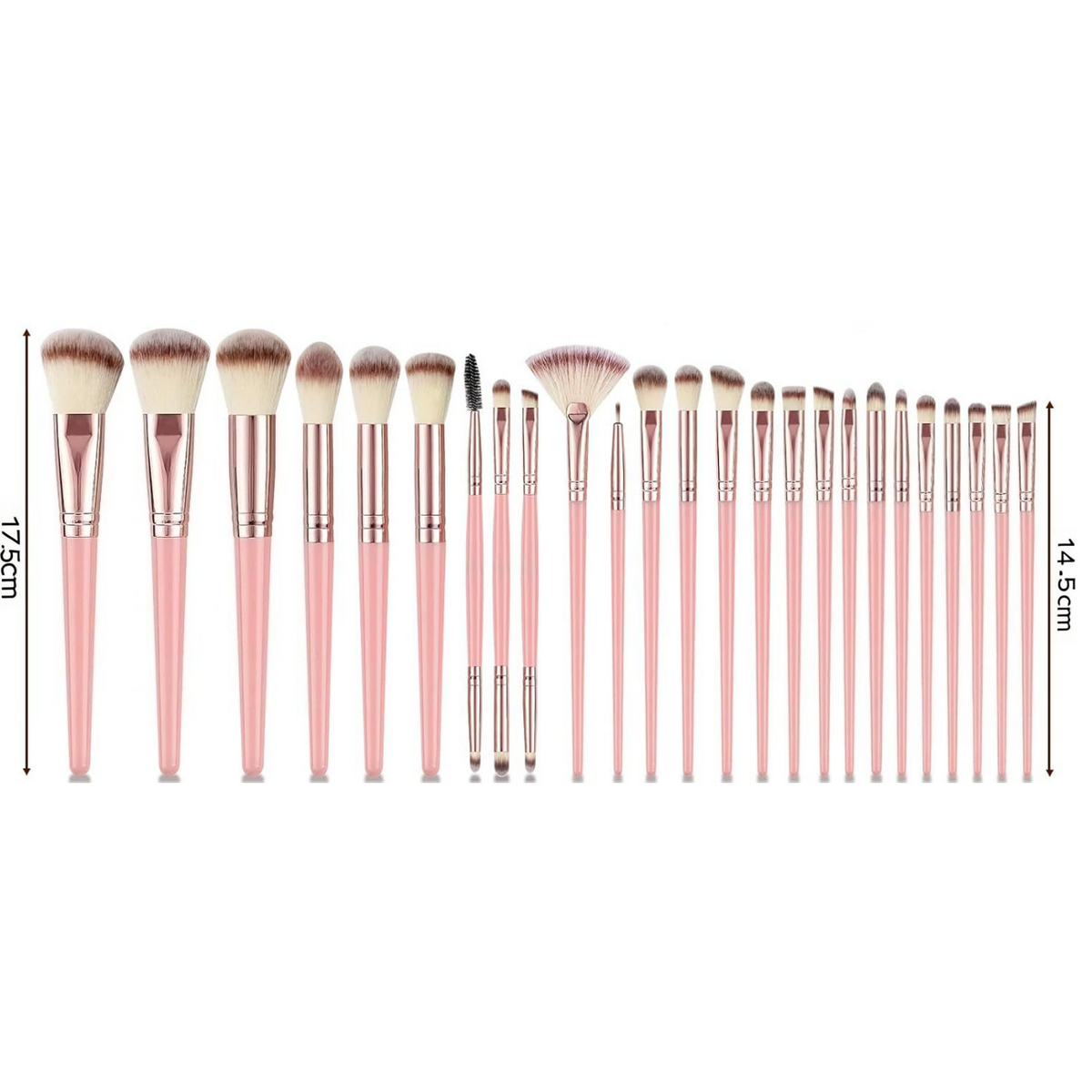 25 Pcs Pink Rose Gold Makeup Brush Set, Premium Synthetic Bristles Foundation Blush Eyeshadow Brushes for Face Eye Makeup