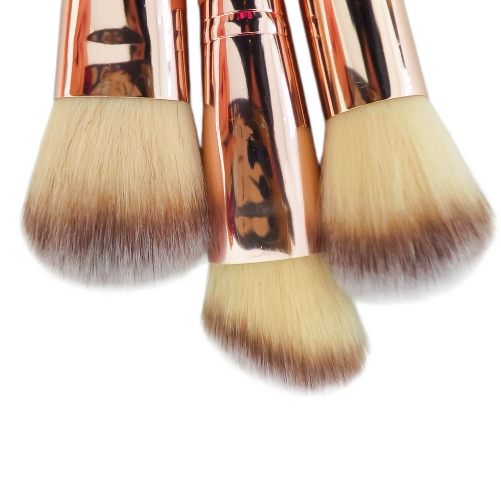 25 Pcs Pink Rose Gold Makeup Brush Set, Premium Synthetic Bristles Foundation Blush Eyeshadow Brushes for Face Eye Makeup