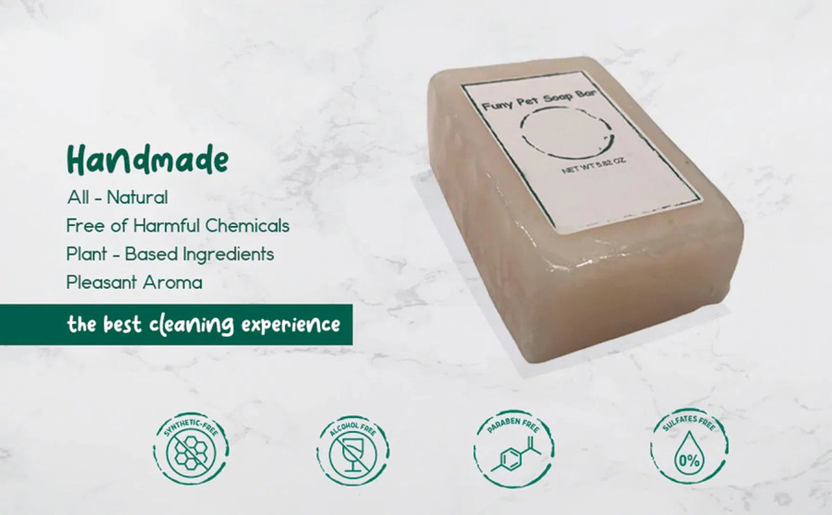 Handmade Natural Pet Soap Bar 5.82oz, Plant-Based Dog Shampoo Bar, Sulfate Paraben Free Gentle Cleansing for Dogs