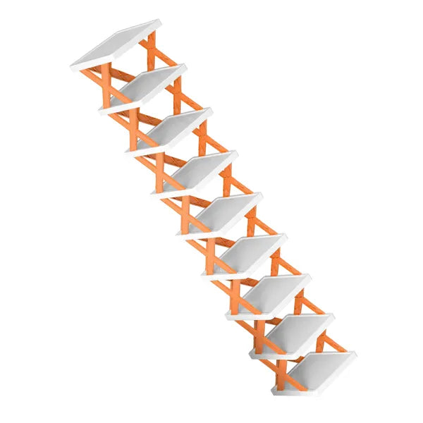 9-Tier Foldable Orange Shoe Rack, No Assembly X-Frame Narrow Shoe Organizer, Space Saving Storage Shelf for Entryway Closet Small Spaces