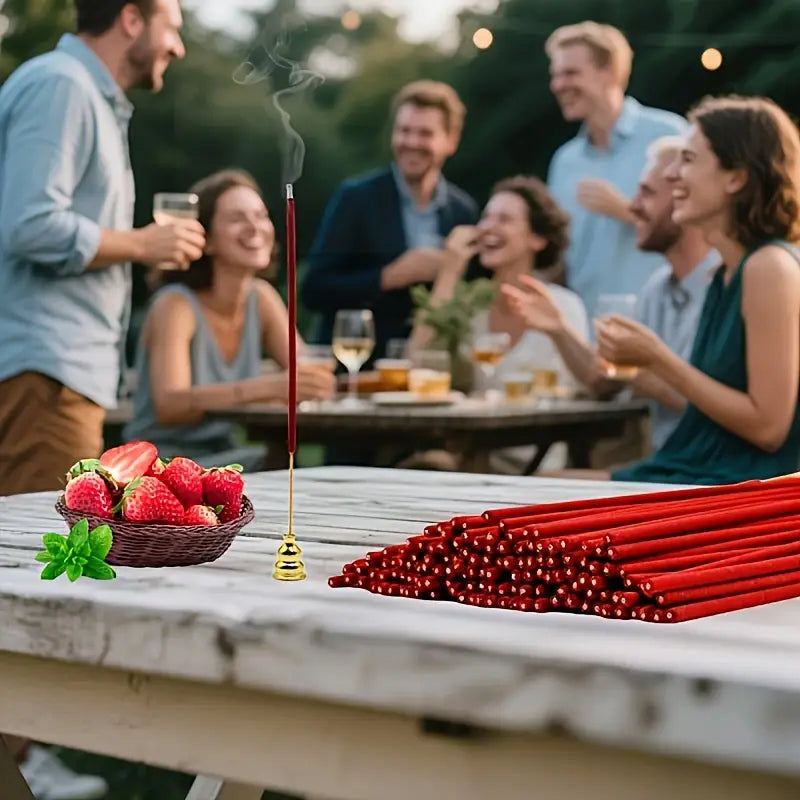 6 Scents Natural Fruit Floral Incense Sticks, 25.5cm Aromatherapy Sticks for Home Meditation Outdoor Odor Eliminator