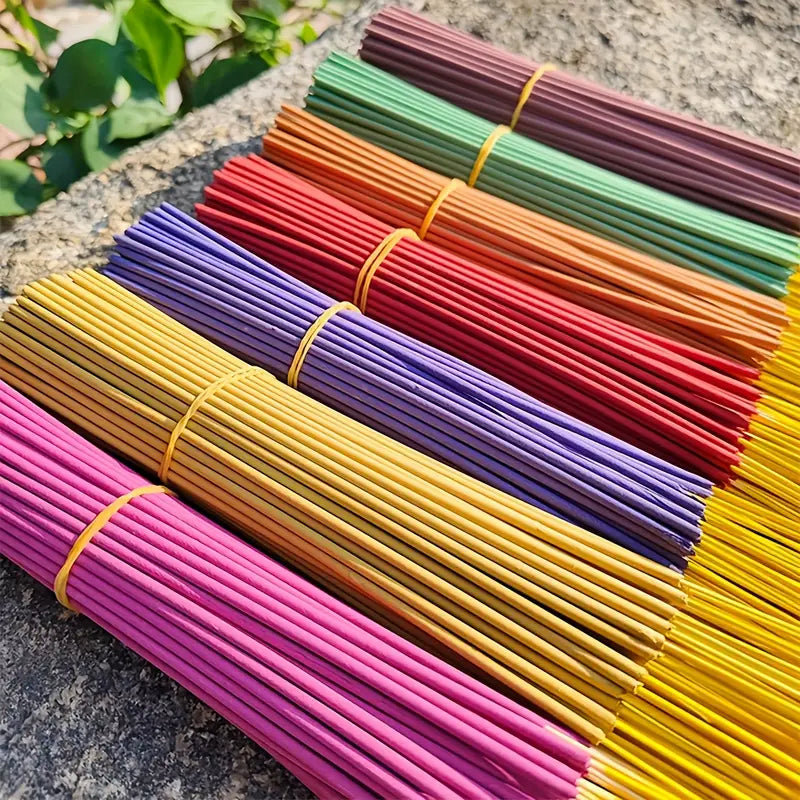 6 Scents Natural Fruit Floral Incense Sticks, 25.5cm Aromatherapy Sticks for Home Meditation Outdoor Odor Eliminator