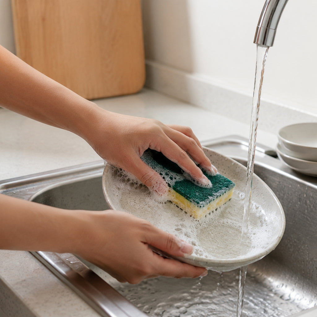 2 Pack Dual-Sided Cellulose Scrub Sponges, Non-Scratch Absorbent Dish Cleaning Sponges for Kitchen Sink Pots Cookware Bathroom