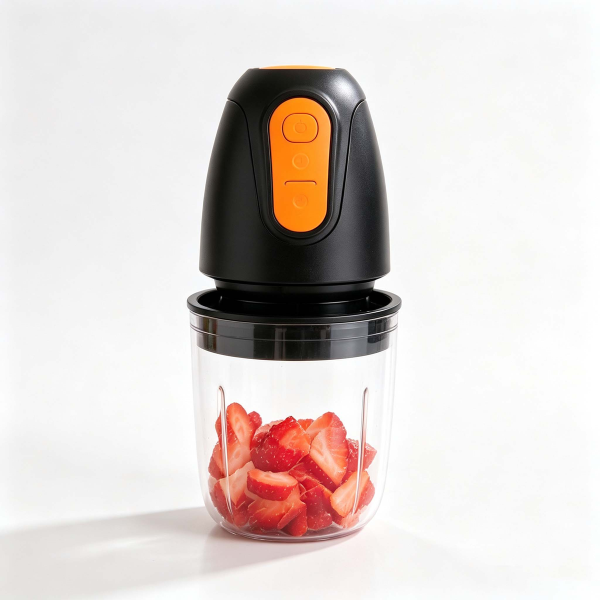 2-in-1 Fruit Chopper & Mini Electric Blender, One-Press Fruit Dicer Cup for Strawberry Kiwi, Portable Food Prep for Kitchen Picnic Use