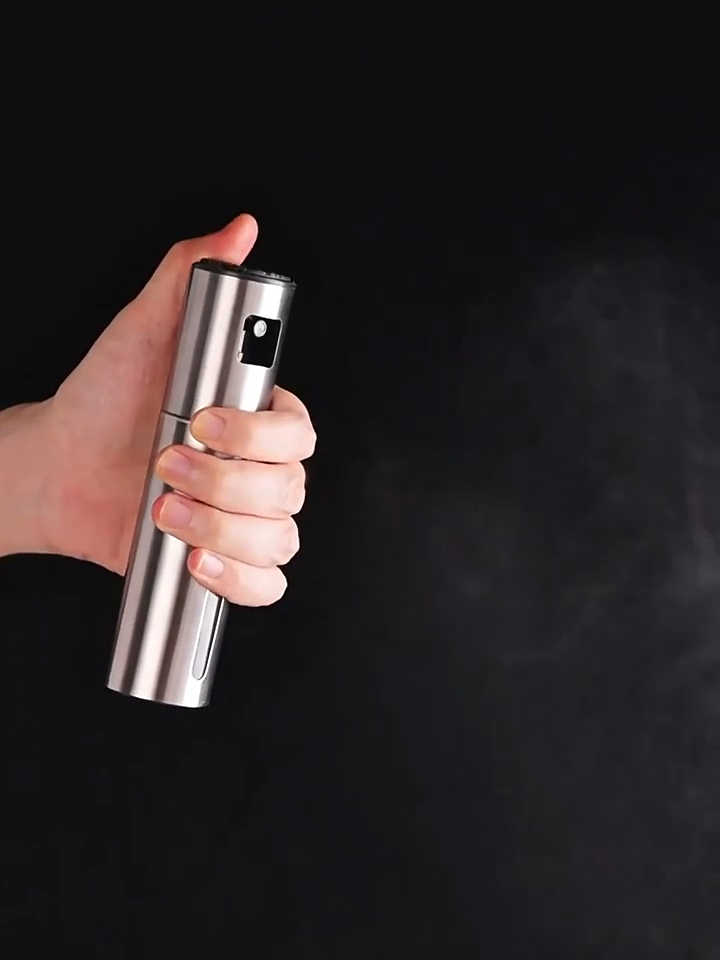Stainless Steel Oil Sprayer for Cooking, 100ml Fine Mist Oil Mister with Measurement Scale, for BBQ Air Fryer Salad Baking Grilling