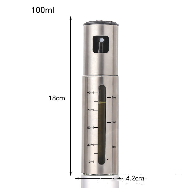 Stainless Steel Oil Sprayer for Cooking, 100ml Fine Mist Oil Mister with Measurement Scale, for BBQ Air Fryer Salad Baking Grilling