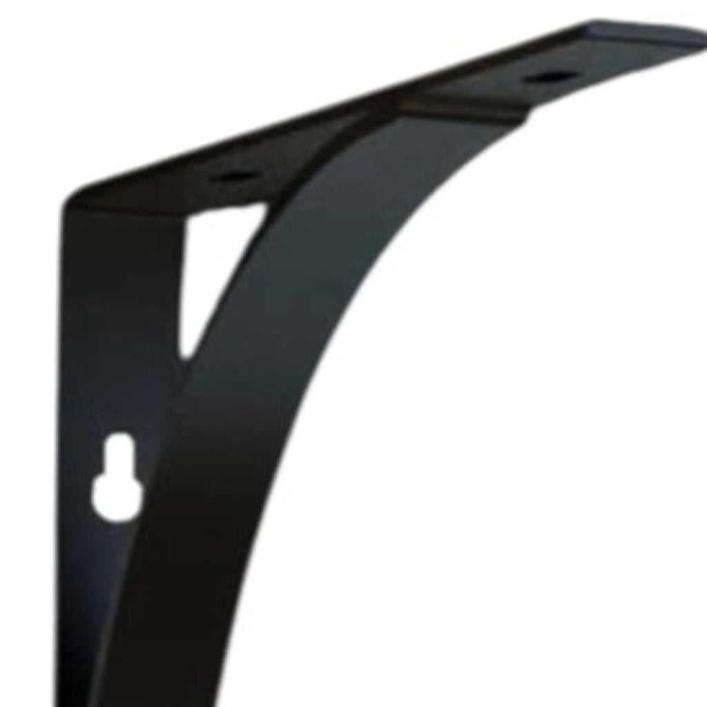 Black Metal Curved Shelf Brackets 8 Inch 2 Pack, Heavy Duty Floating Shelf Supports, Wall Mount Brackets for Wood Shelves Home Office Decor