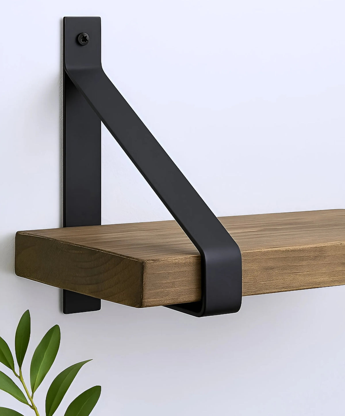Black Metal U-Shaped Shelf Brackets 2 Pack, Heavy Duty Floating Supports for Wood Shelves Industrial Farmhouse Wall Decor